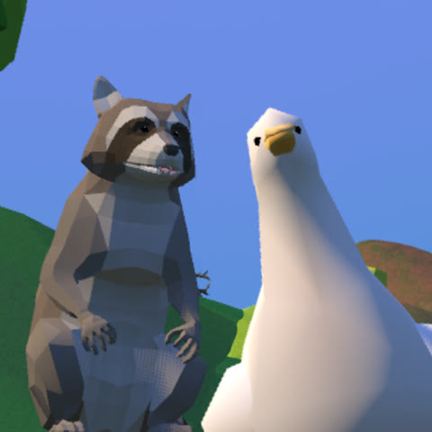 Riki the raccoon and Dutch the duck